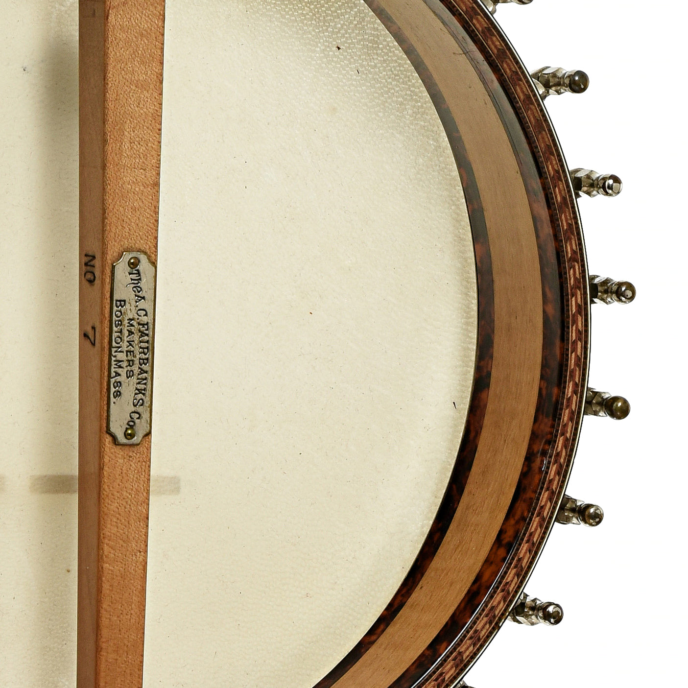 Inside rim of Fairbanks Whyte Laydie No.7 Open Back Banjo