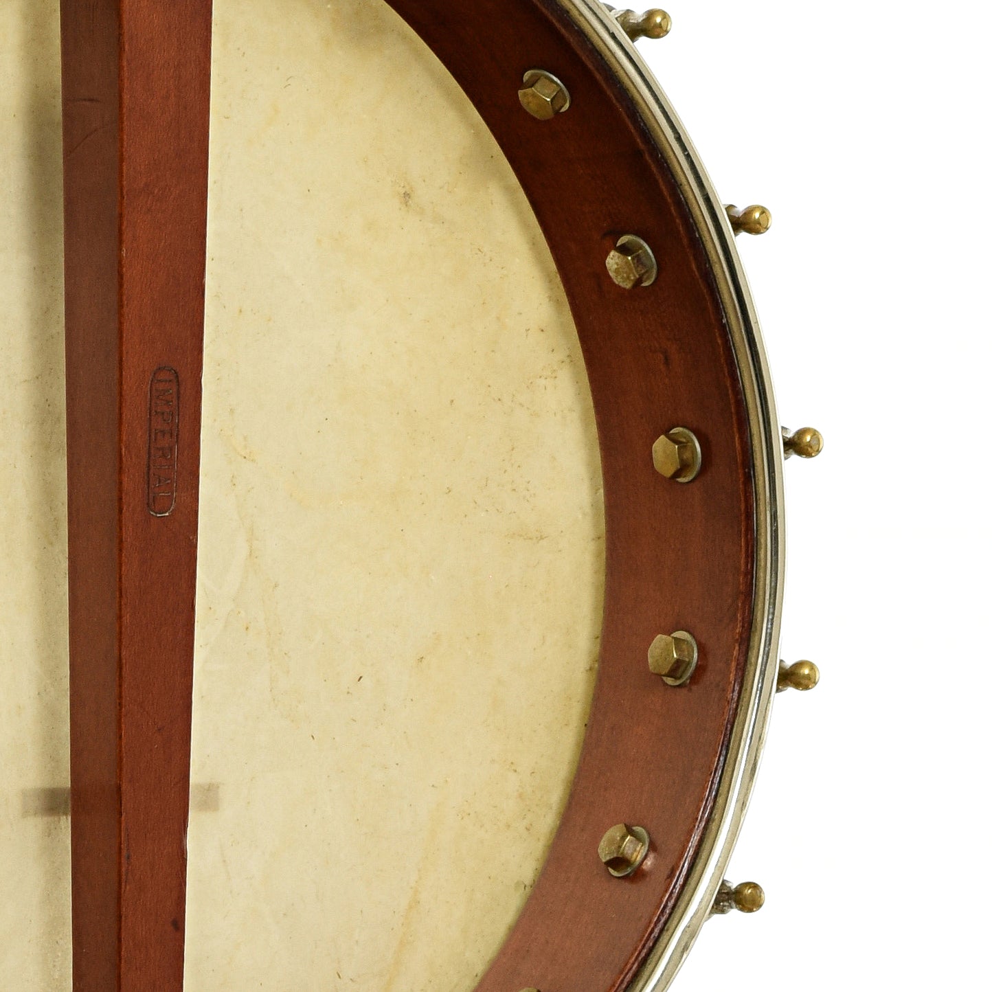 Inside rim of J.B. Schall Imperial Open Back Banjo