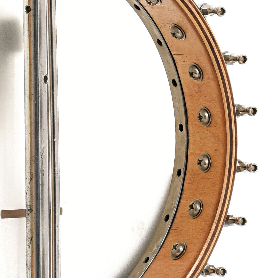 Inside rim of Vega Pete Seeger Extra Long Neck Banjo