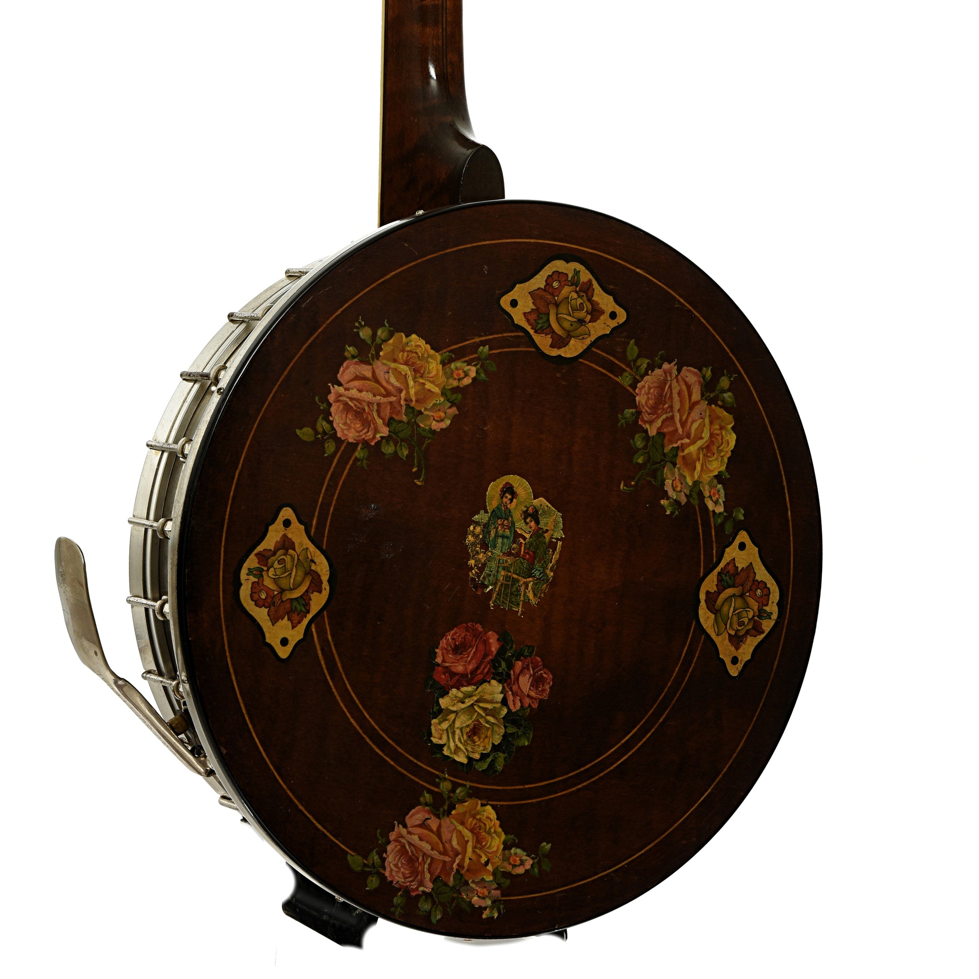 Back and side of Bacon & Day Silver Bell No.1 Tenor Banjo 