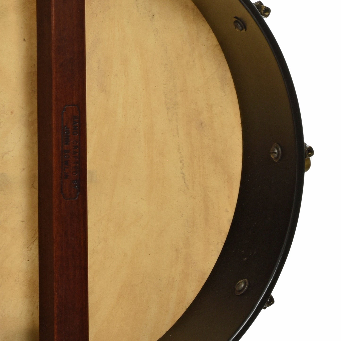 Inside rim of John Bowlin 1865 Fretless Mintrel Banjo