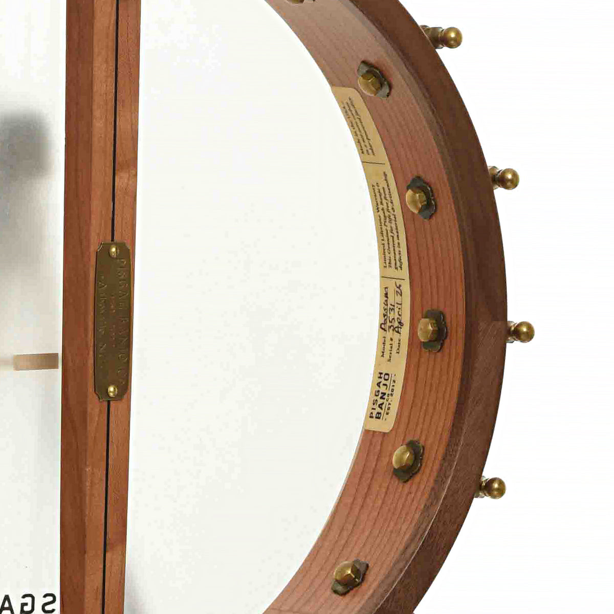 Rim Interior of Pisgah Possum 12in Cherry Openback Banjo