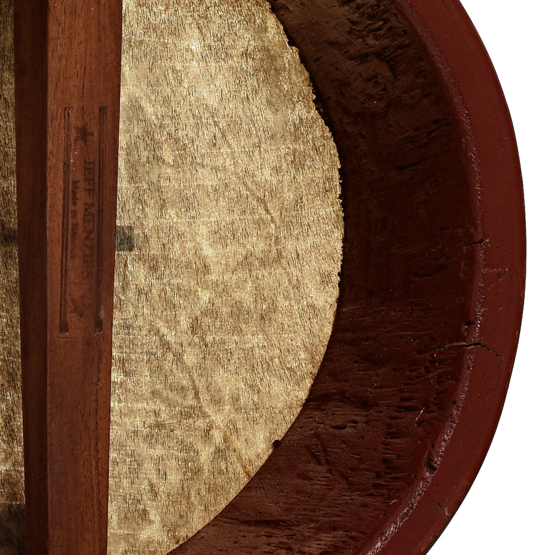 Inside rim of Menzies Fretless Tackhead Banjo #596
