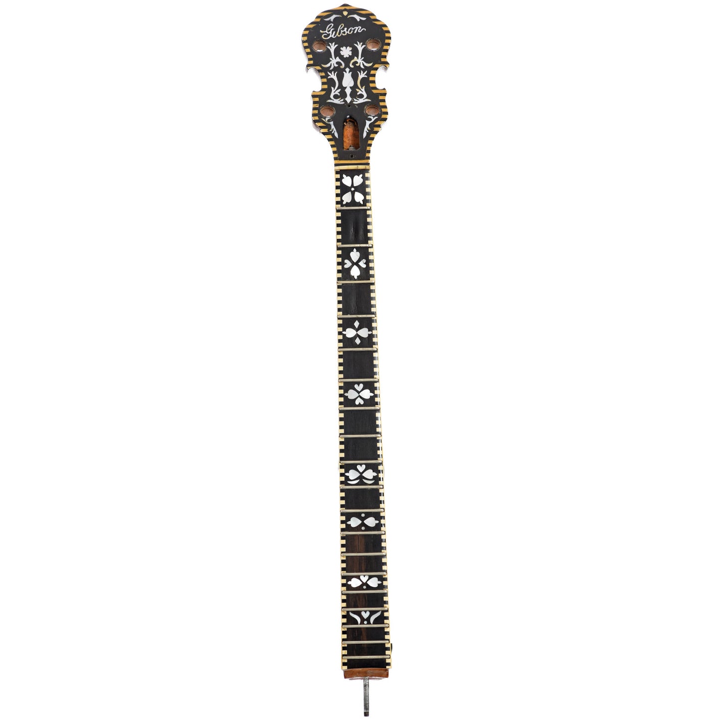 Front original neck of Gibson TB-6 Checkerboard Conversion Resonator Banjo (1928)