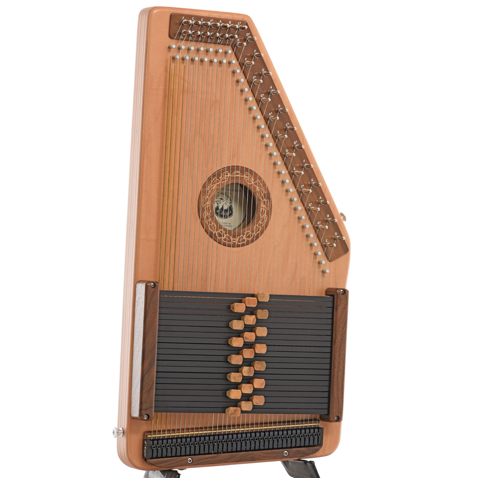 Front and side of D'Aigle Tahoma Autoharp