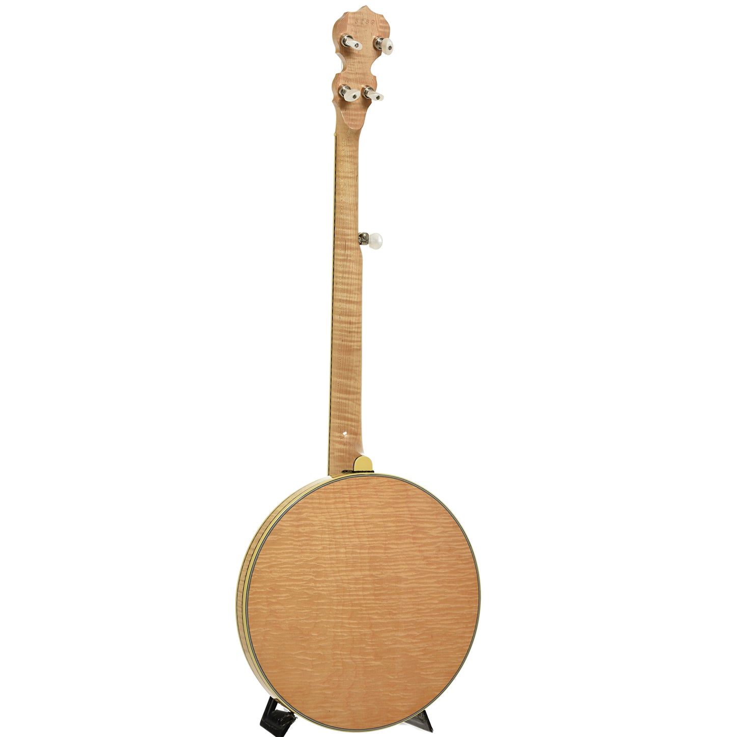 Full back and side of Deering Calico Resonator Banjo