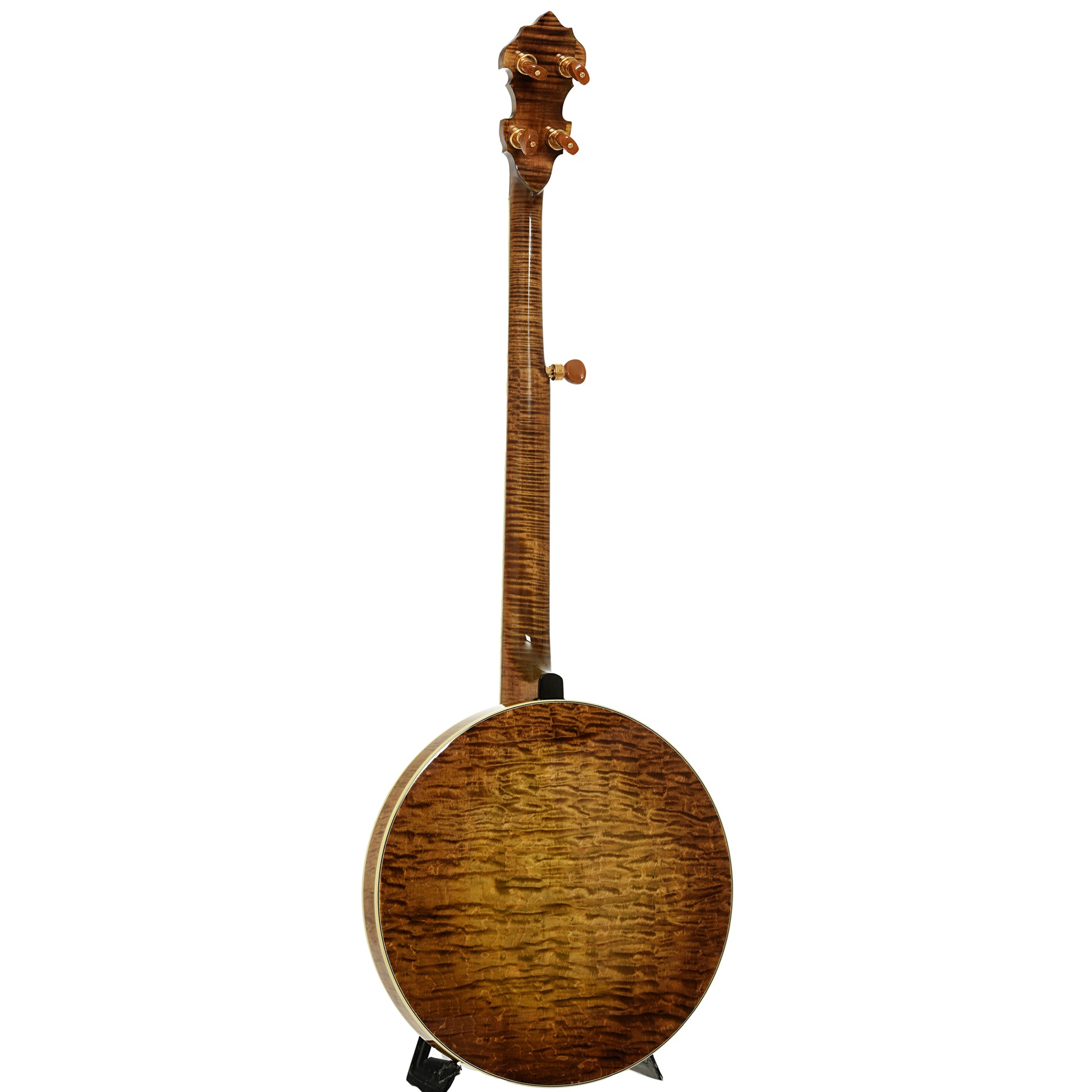 Full back and side of Grundy Flintriver "Blue Heeler" Resonator Banjo 