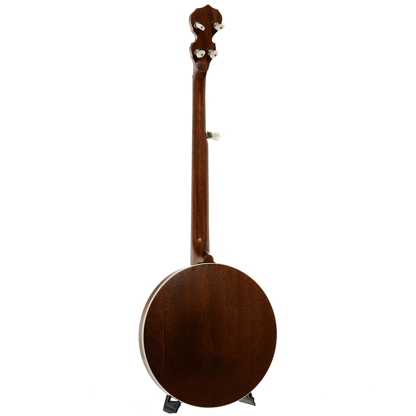 Full back and side of Deering Sierra Mahogany Resonator Banjo