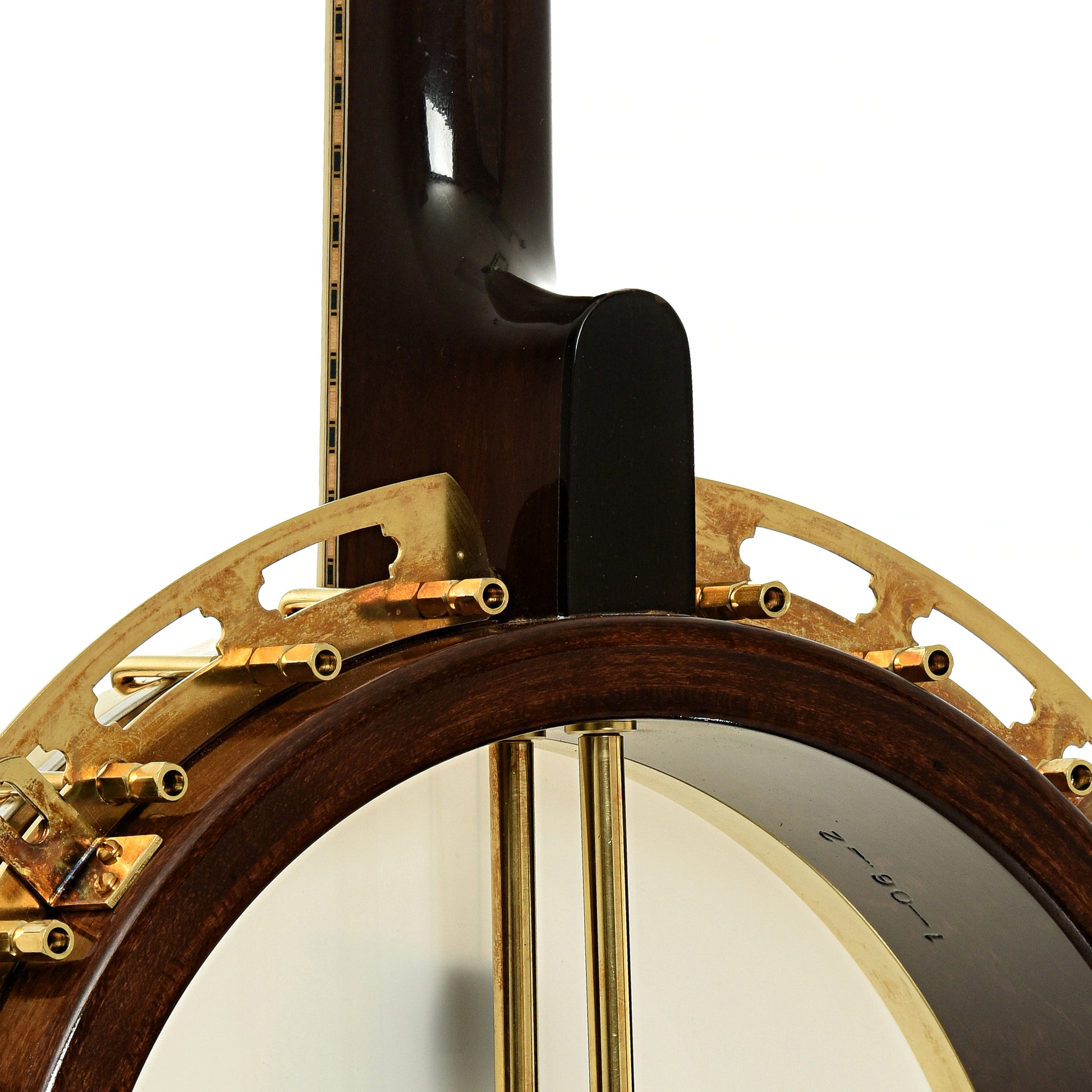 Neck joint of Frank Neat Stanleytone Hills of Home Resonator Banjo 