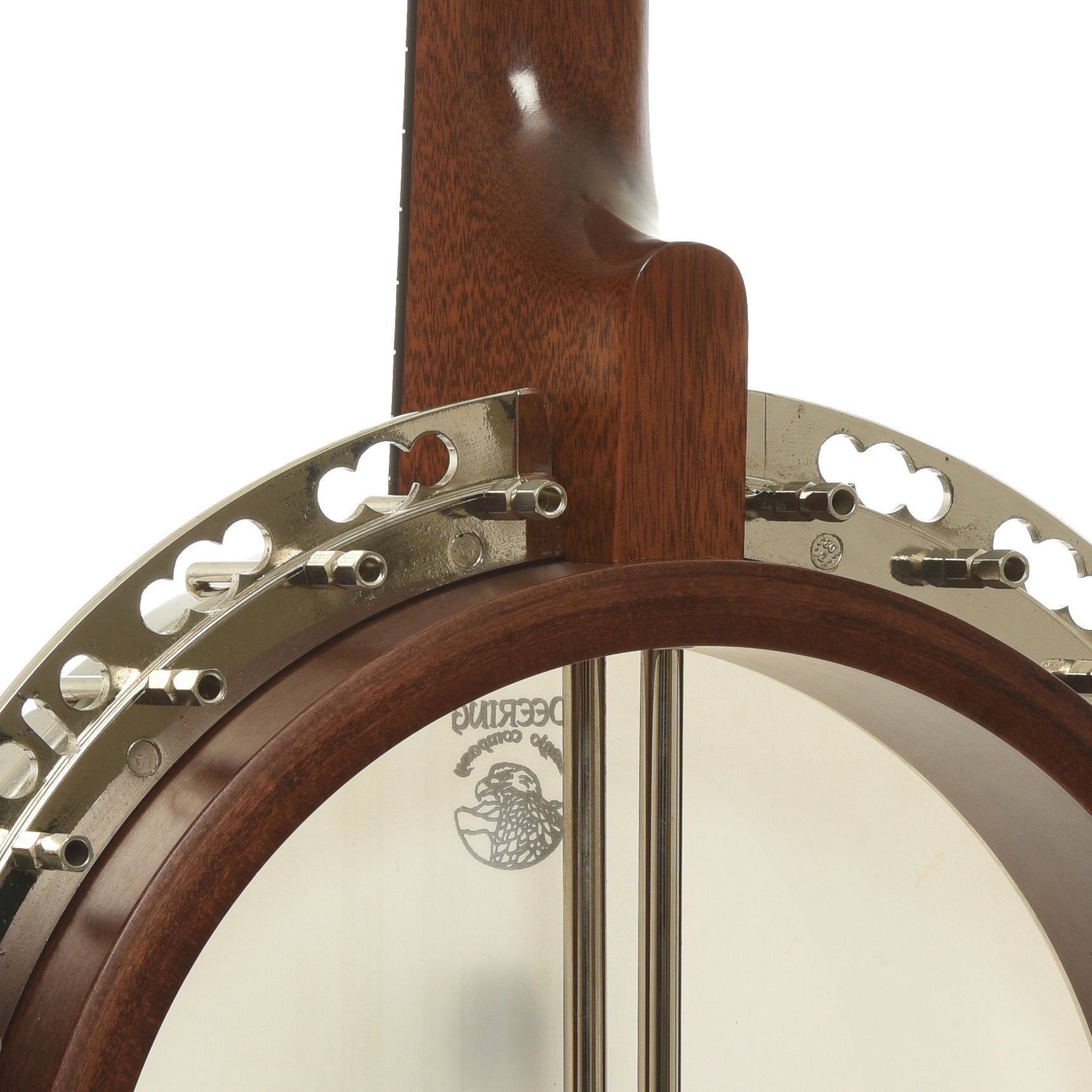Inside rim of Deering Sierra Resonator Banjo 