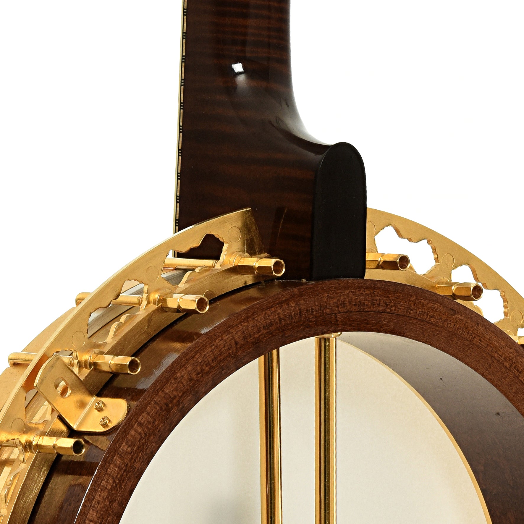 Neck joint of Prucha Bat Custom Resonator Banjo