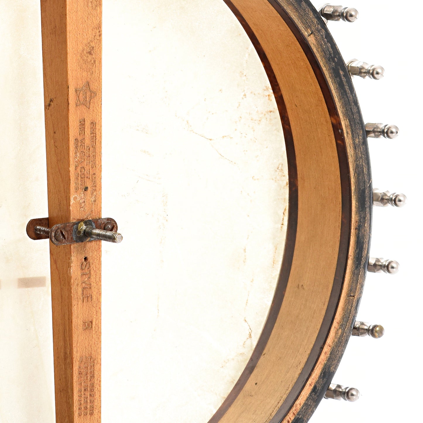 Inside rim of Vega Whyte Laydie Style R Tenor Banjo (1921)