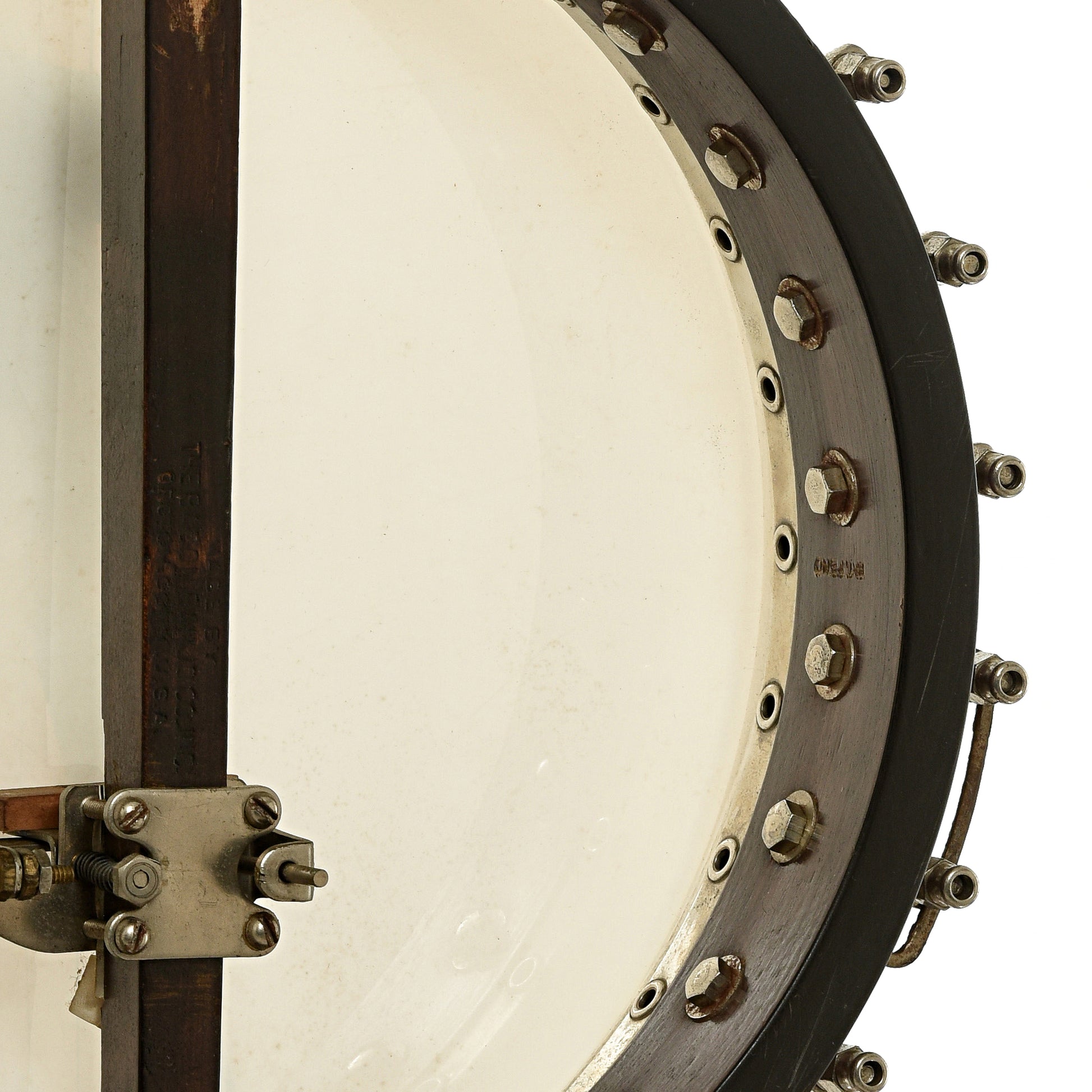 Inside rim of Bacon & Day Silver Bell No.1 Tenor Banjo  