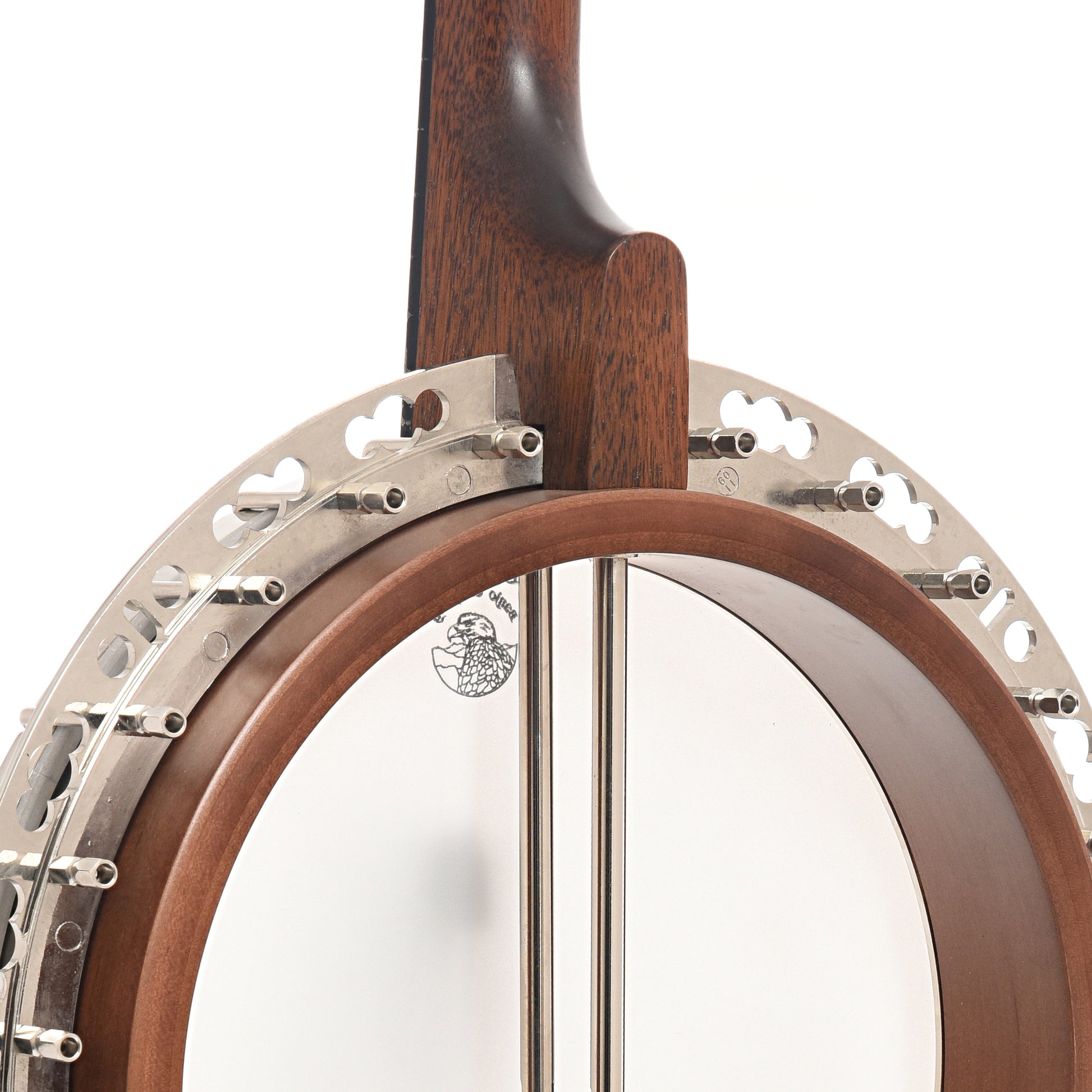 Rear flange and neckjoint of Deering Sierra 17-Fret Tenor Banjo 