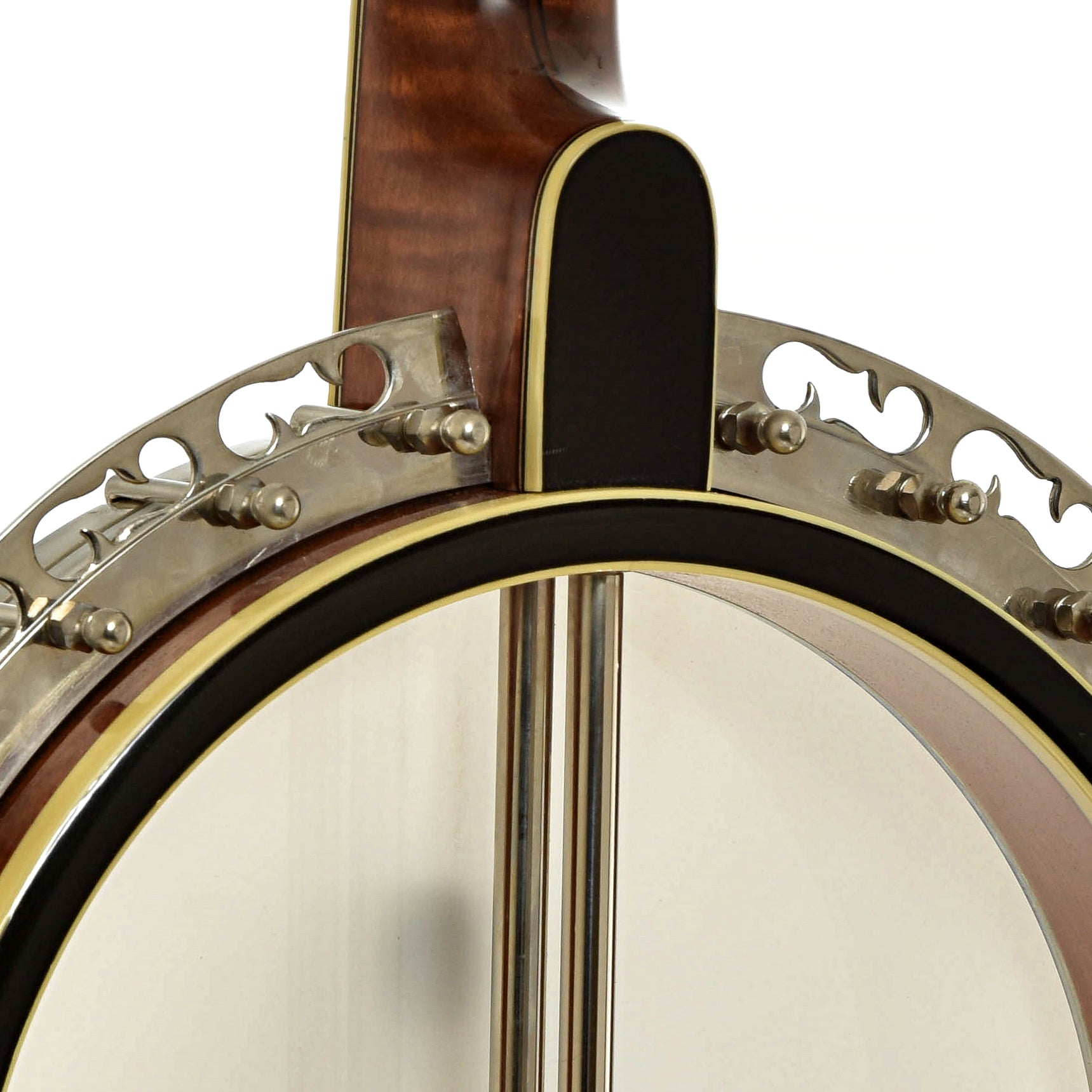 Neck joint and flange of Ome Juggernaut Resonator Banjo