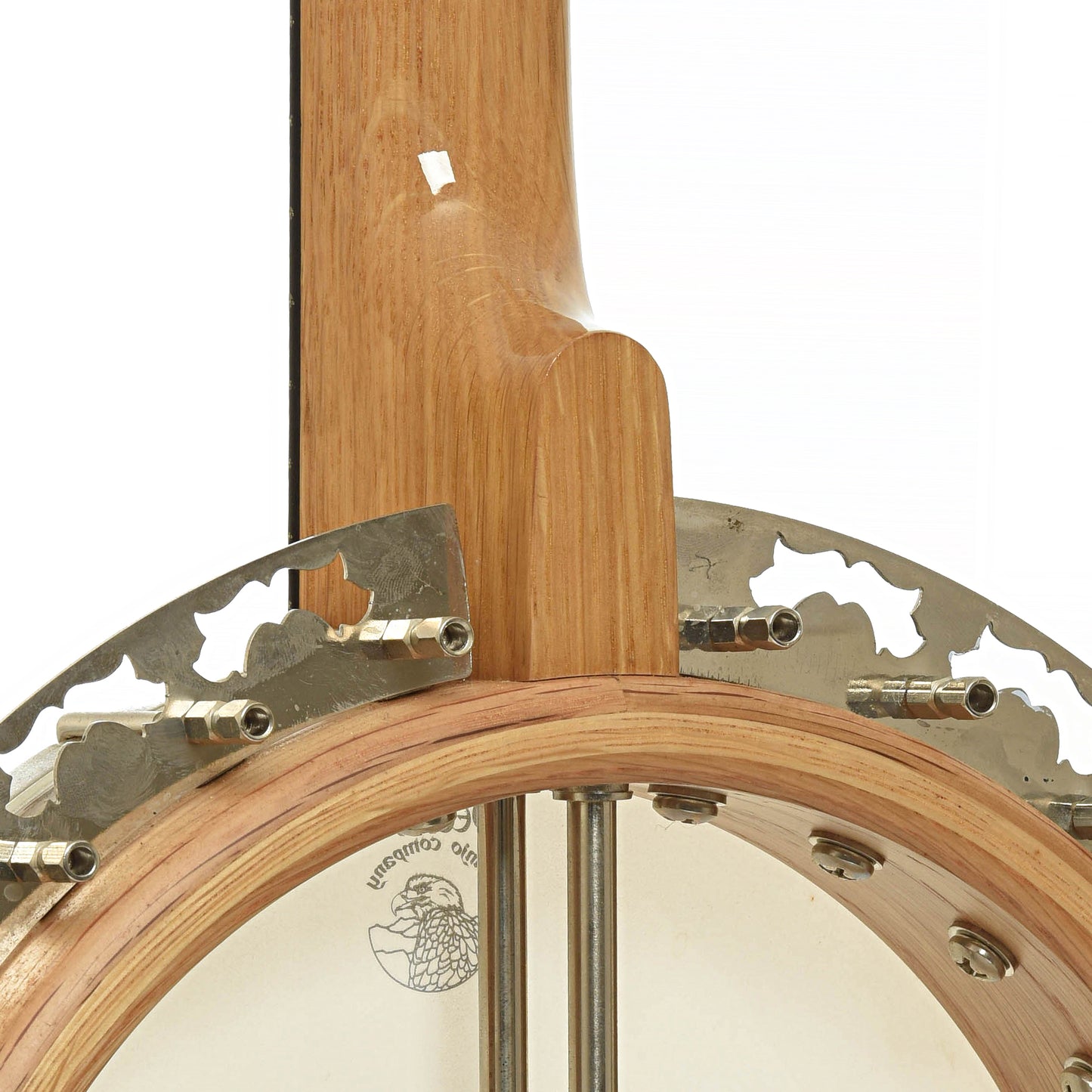 Neck joint and flange of Deering 40th Anniversary White Oak Resonator Banjo 