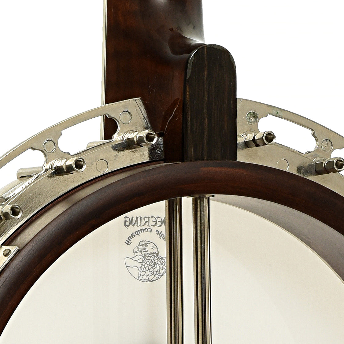 Rear neck joint and flange of Deering Golden Era Resonator Banjo 