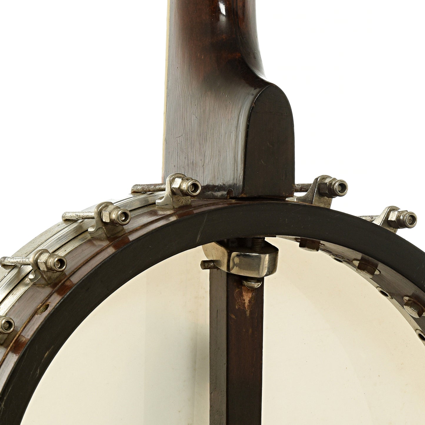 Rear neck joint of Bacon & Day Silver Bell No.1 Tenor Banjo 