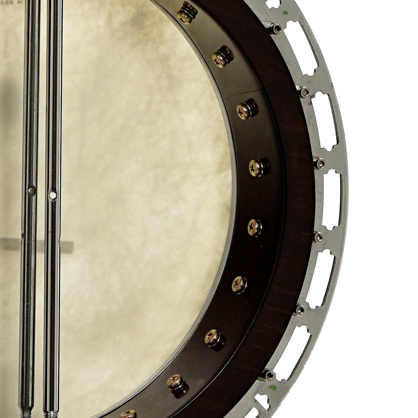 Inside rim of Gold Tone BG-250F Orange Blossom Resonator Banjo