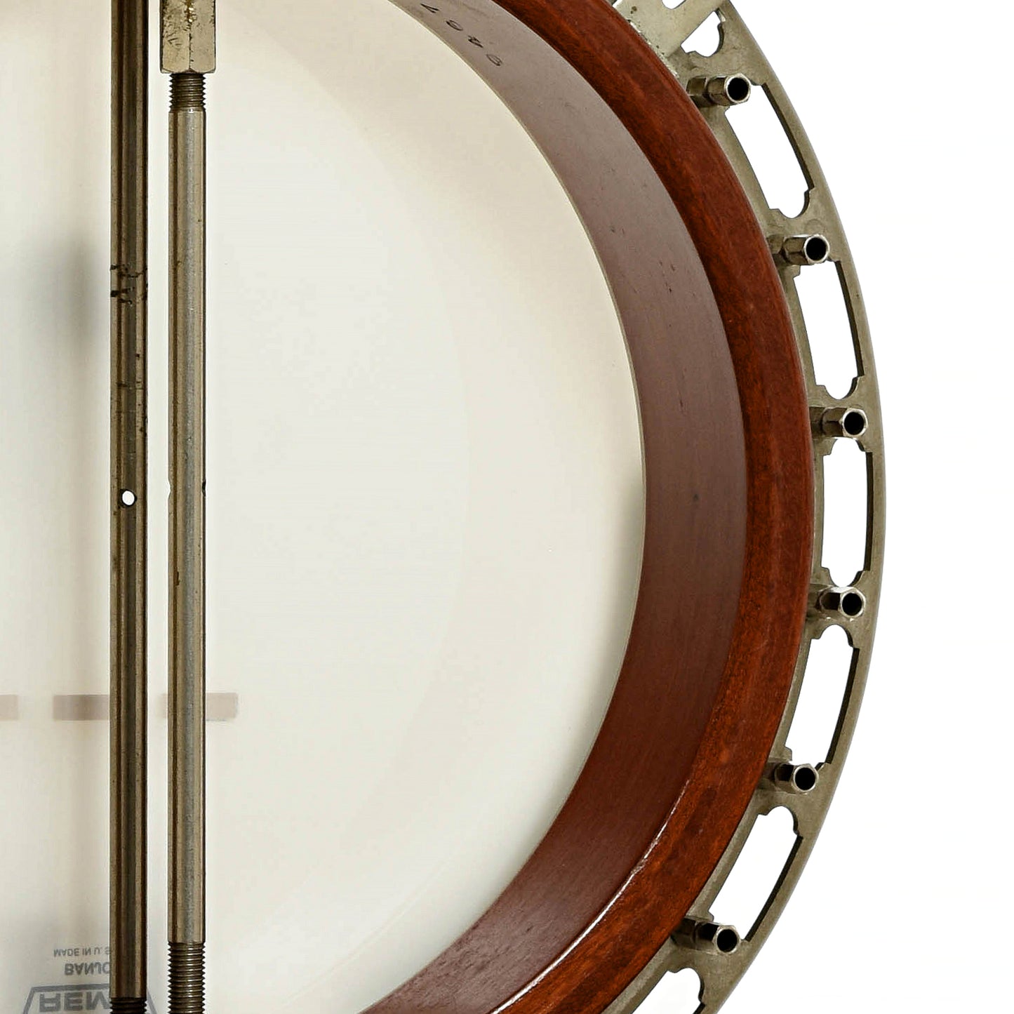 Inside rim of Gibson PB-3 Flathead Plectrum Banjo