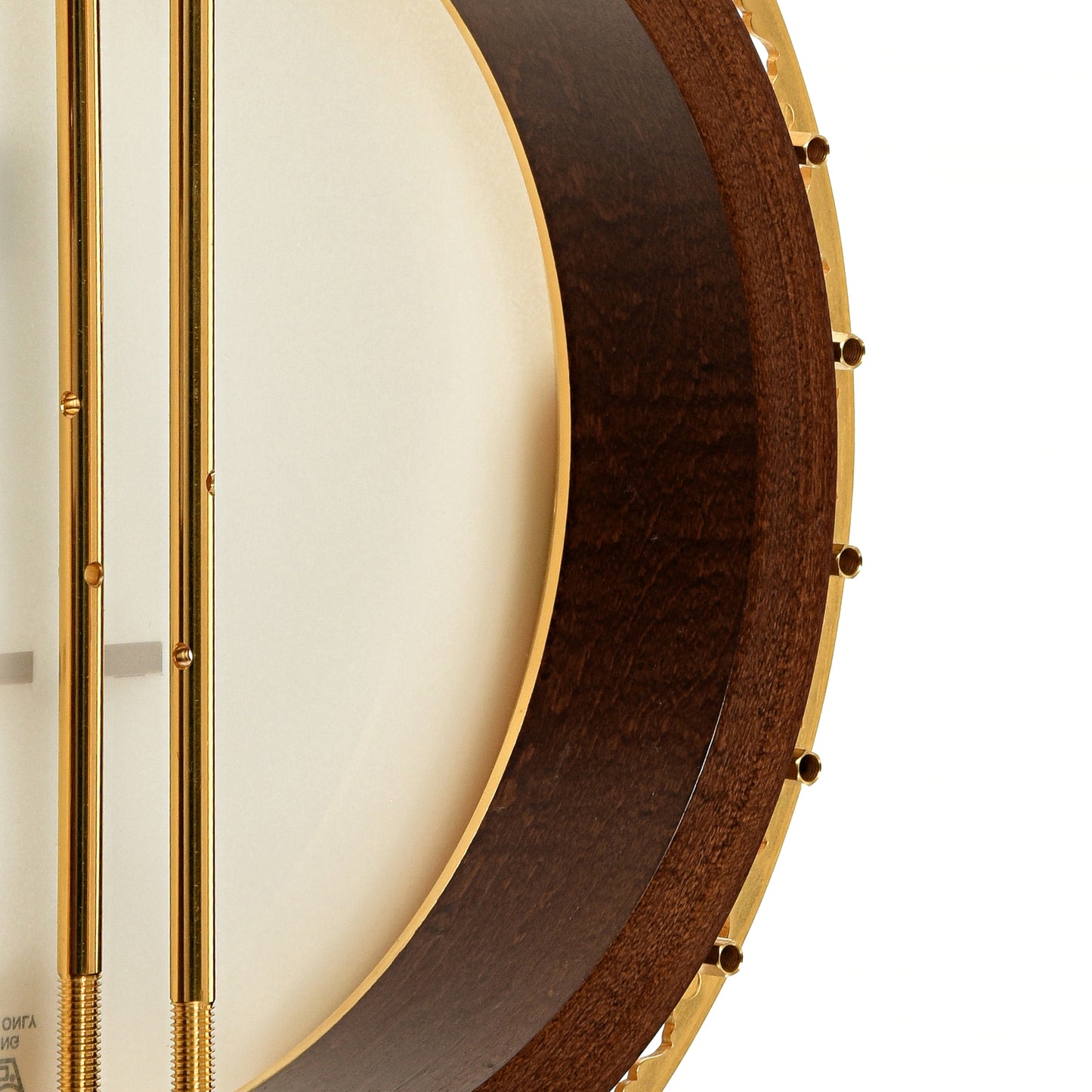 Inside rim of Prucha Bat Custom Resonator Banjo