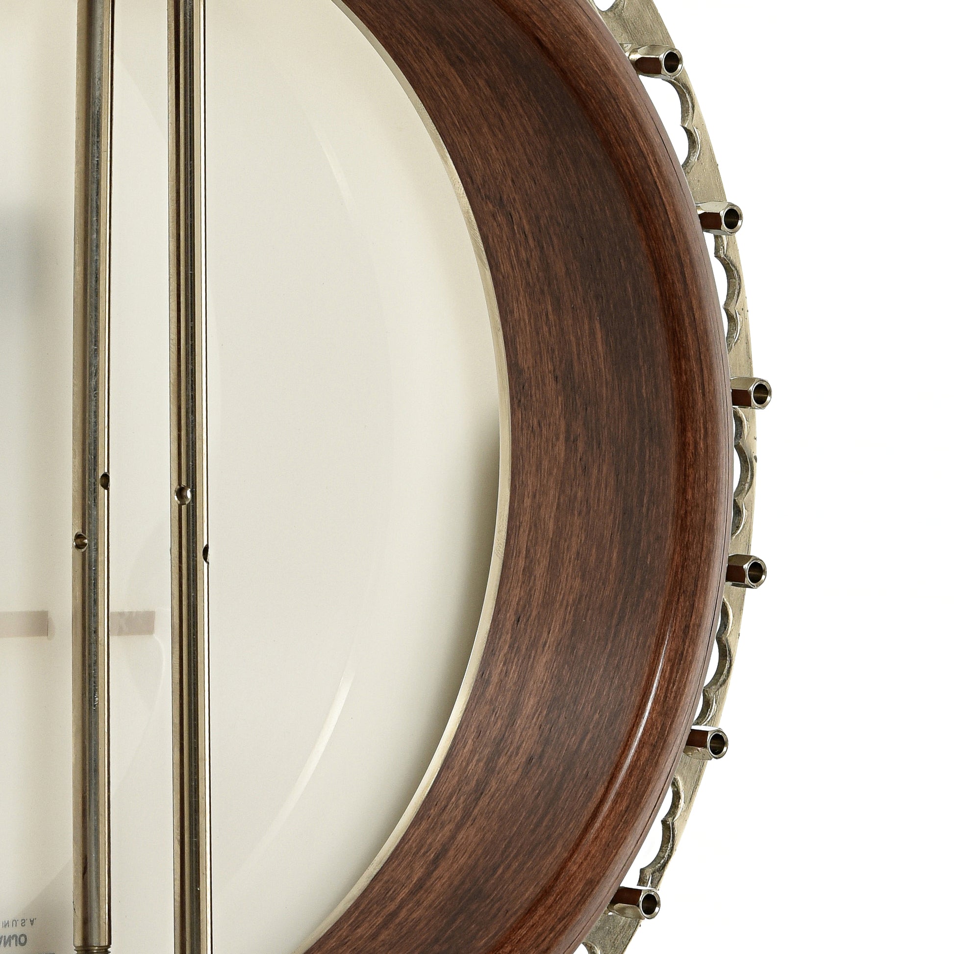 Inside rim of Deering Deluxe Resonator Banjo