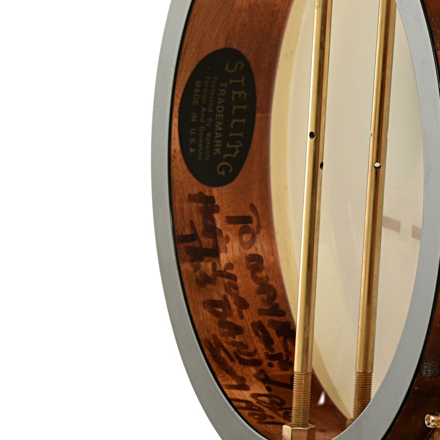 Inside rim of Stelling Sonny Osborne Sonflower Prototype Banjo