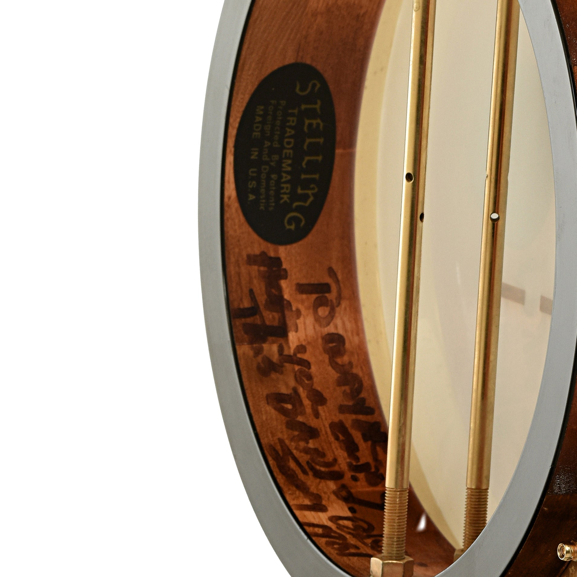 Inside rim of Stelling Sonny Osborne Sonflower Prototype Banjo