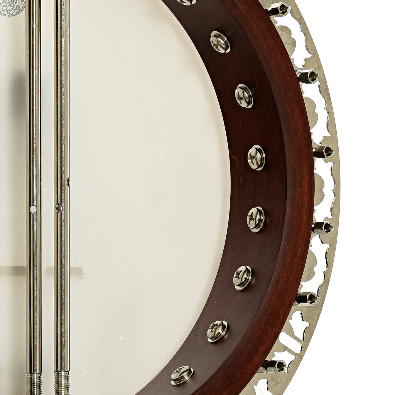 Inside rim of Deering Eagle II Resonator Banjo 