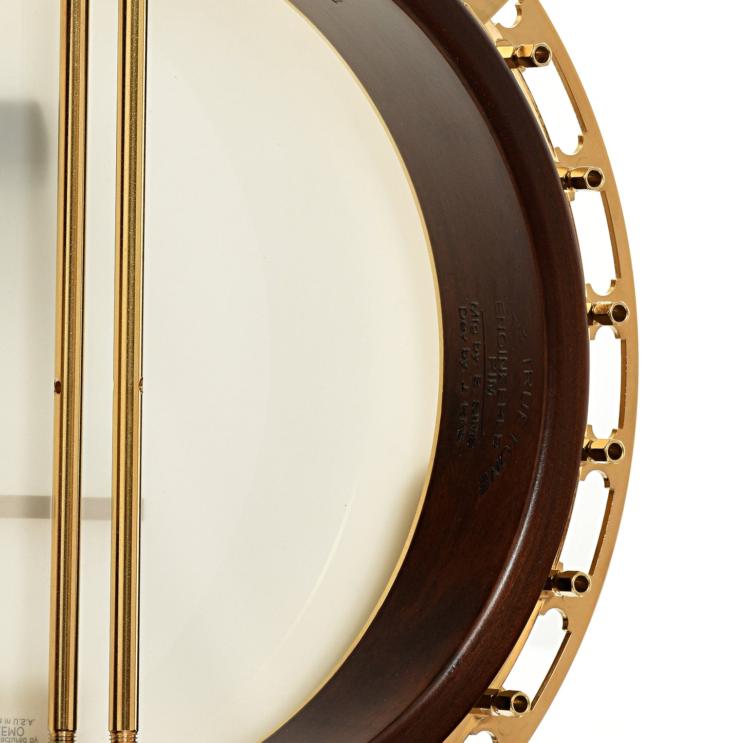Inside rim of Huber VRB-G Trutone Resonator Banjo 