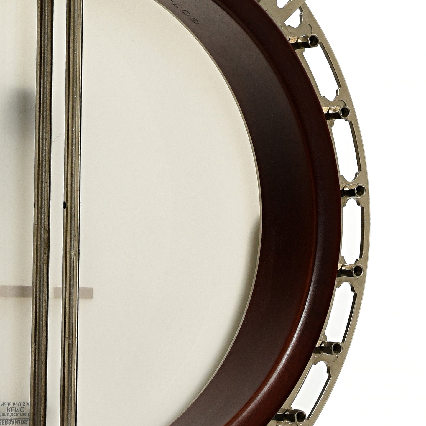 Inside rim of Huber Sammy Shelor Resonator Banjo