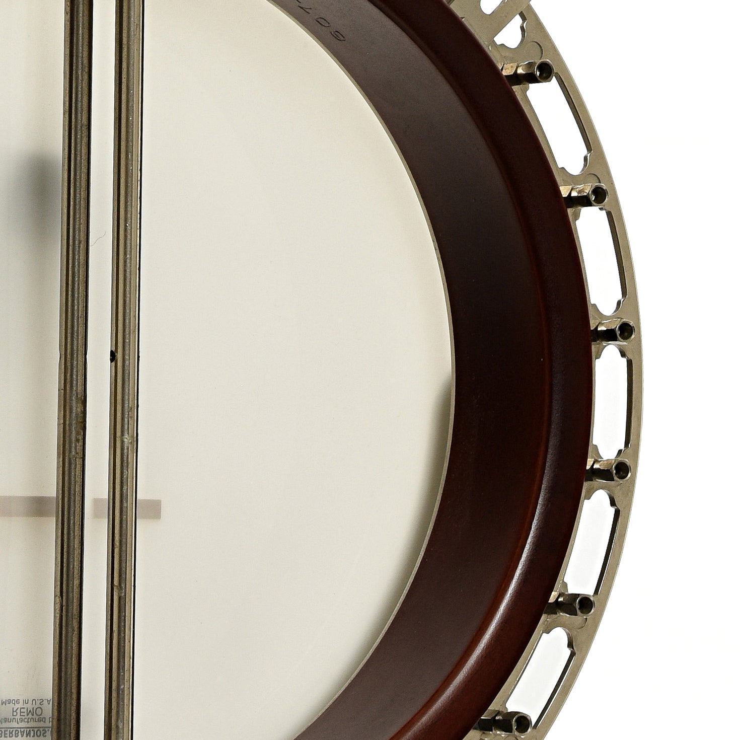 Inside rim of Huber Sammy Shelor Resonator Banjo