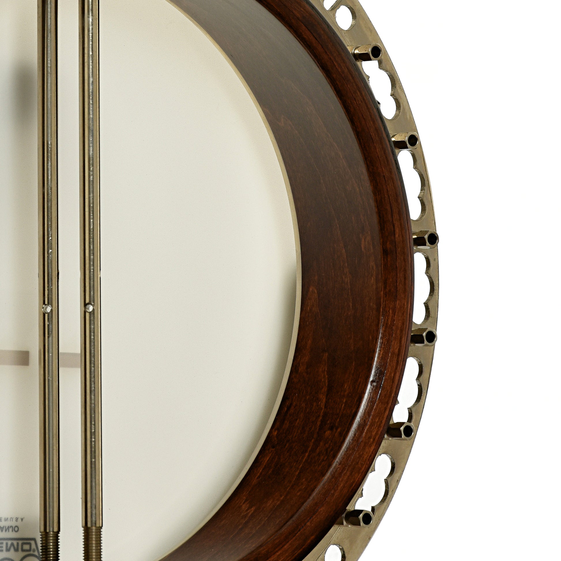 Inside rim of Deering GDL Resonator Banjo 