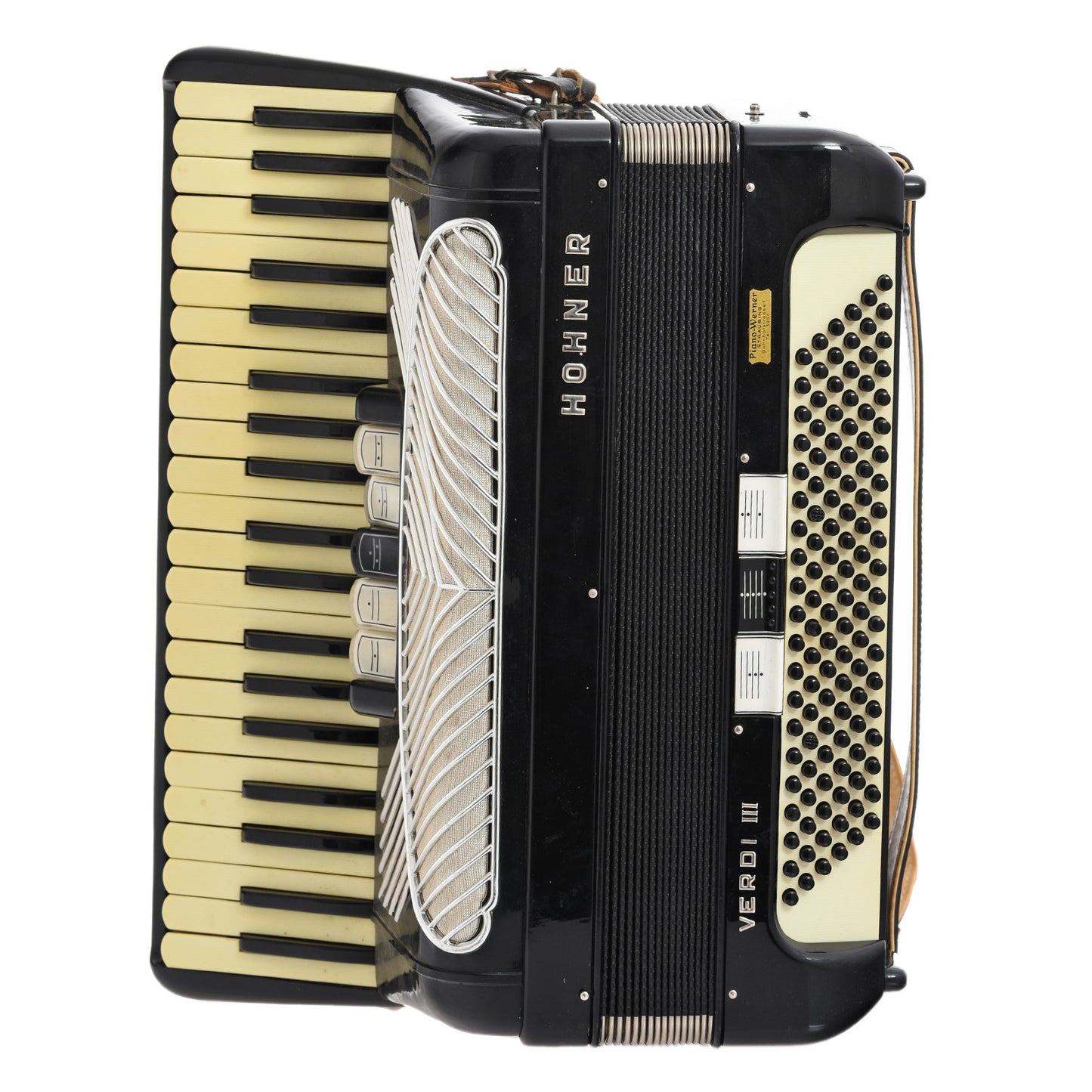 Front of Hohner Verdi III Keyboard Accordion