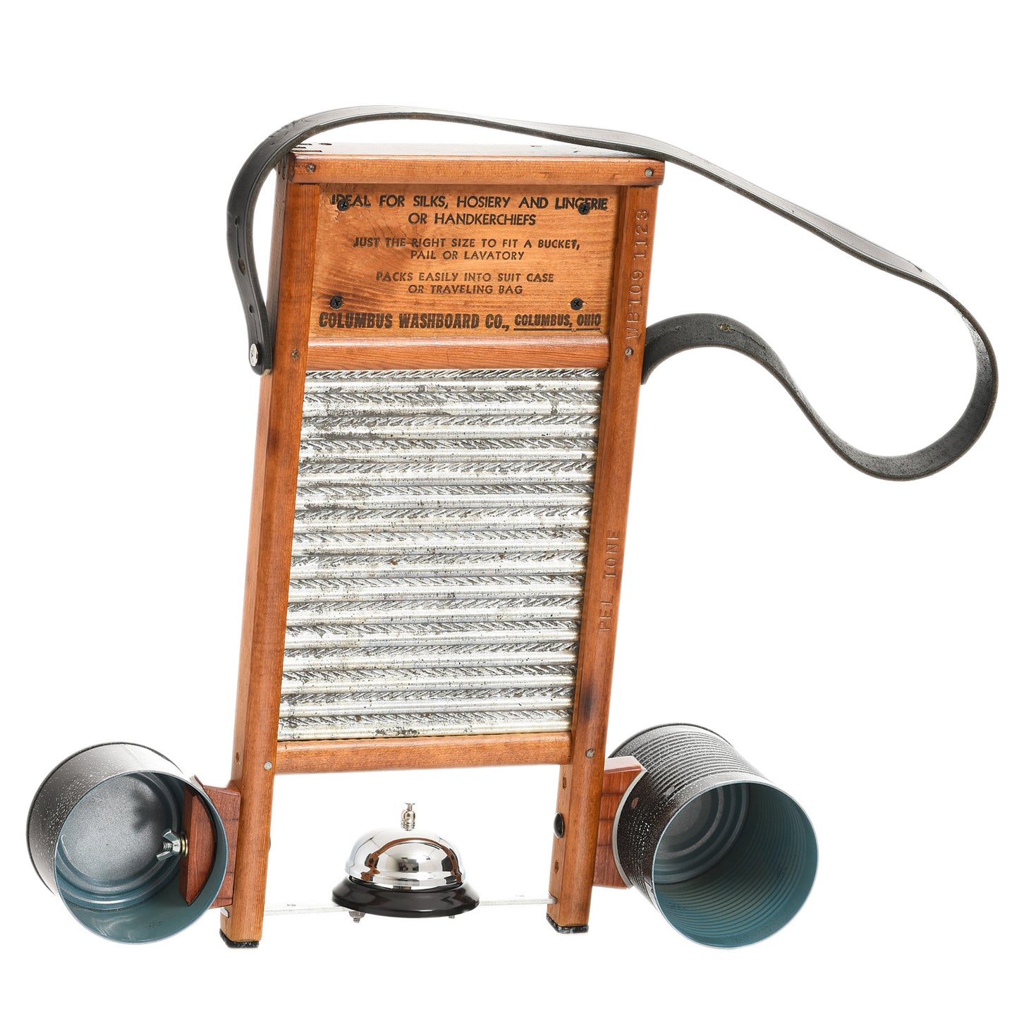 Back and side of Pel-Tone Deluxe Washboard, WB109