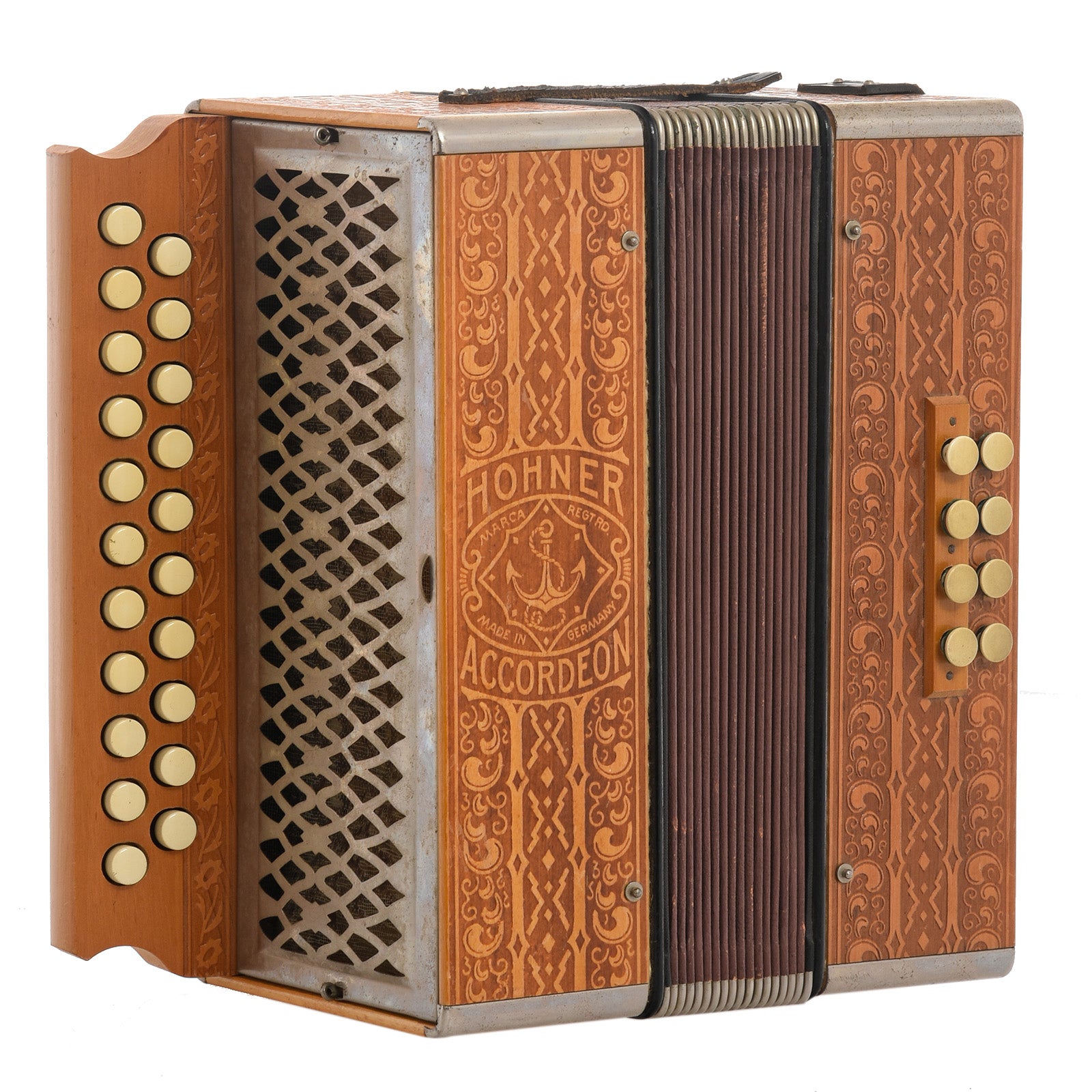 Front and side of Hohner Button Accordion (1920s)