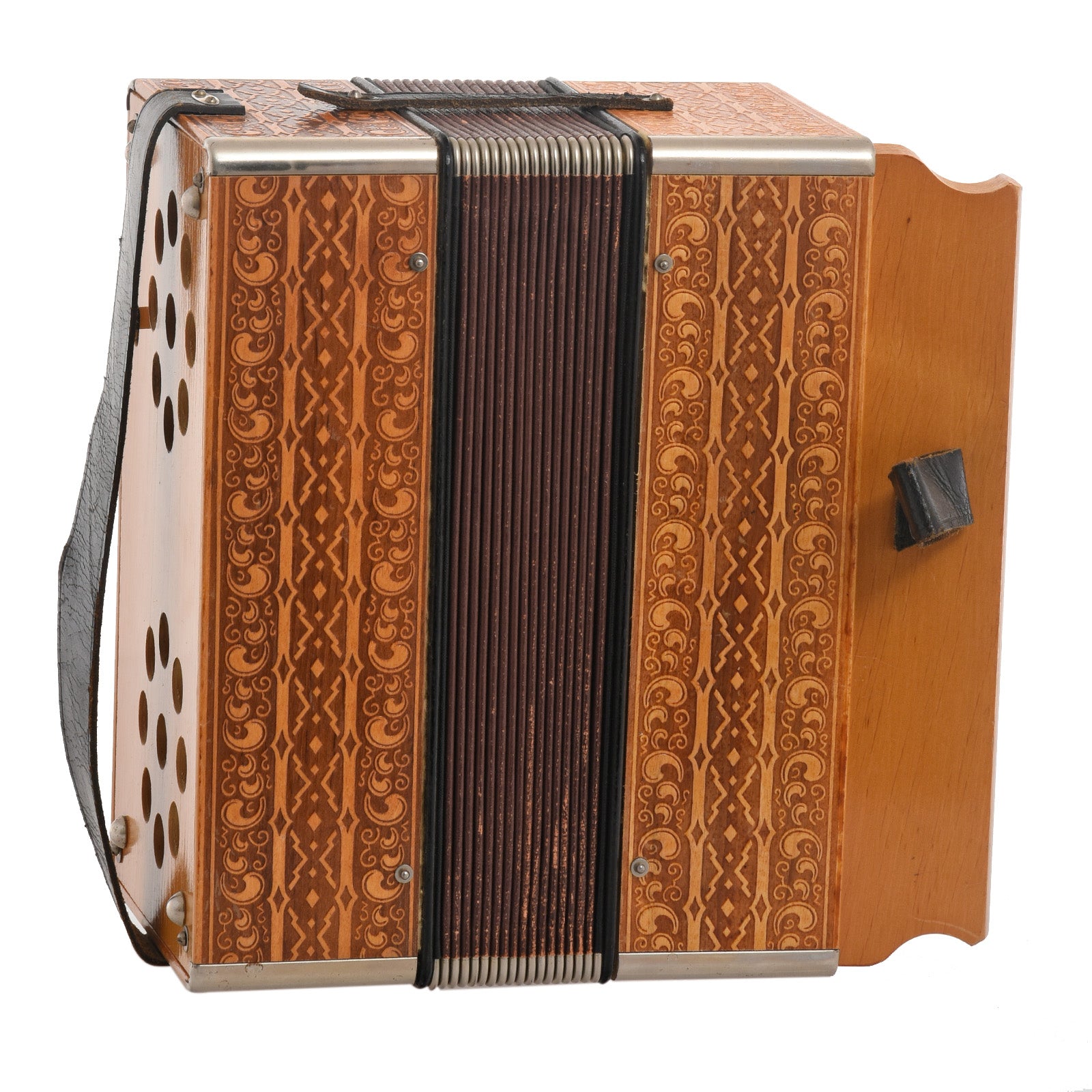 Back and side of Hohner Button Accordion (1920s)