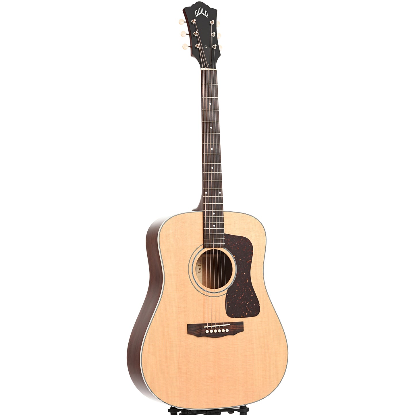 Full front and side of Guild D-40 Standard Acoustic Guitar, Natural