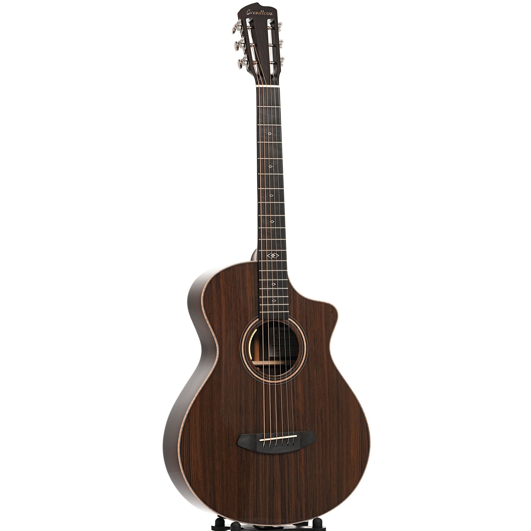 Full front and side of Breedlove Limited Edition Premier Concertina CE Sinker Redwood-Brazilian