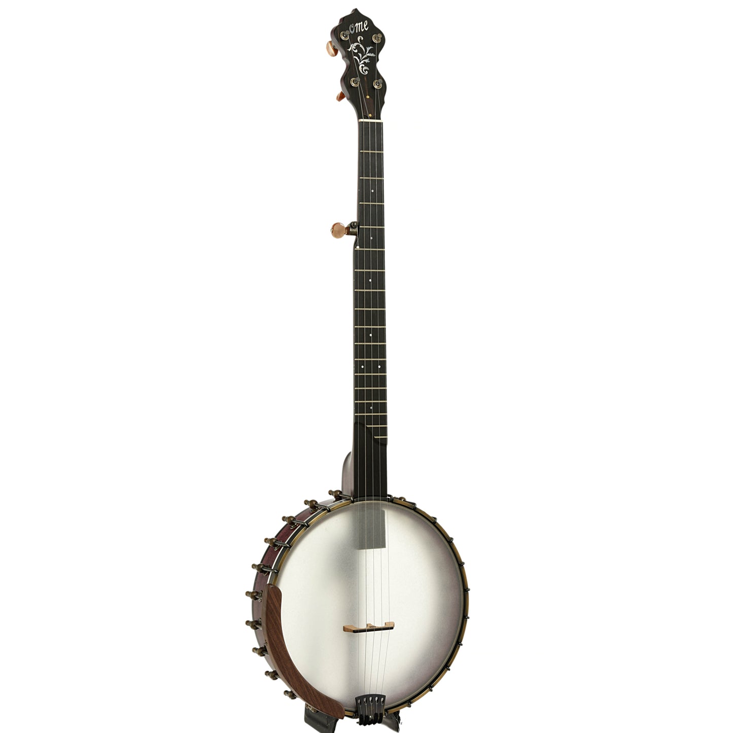Full front and side of Ome Jasmine Limited Edition 11" Open Back Banjo