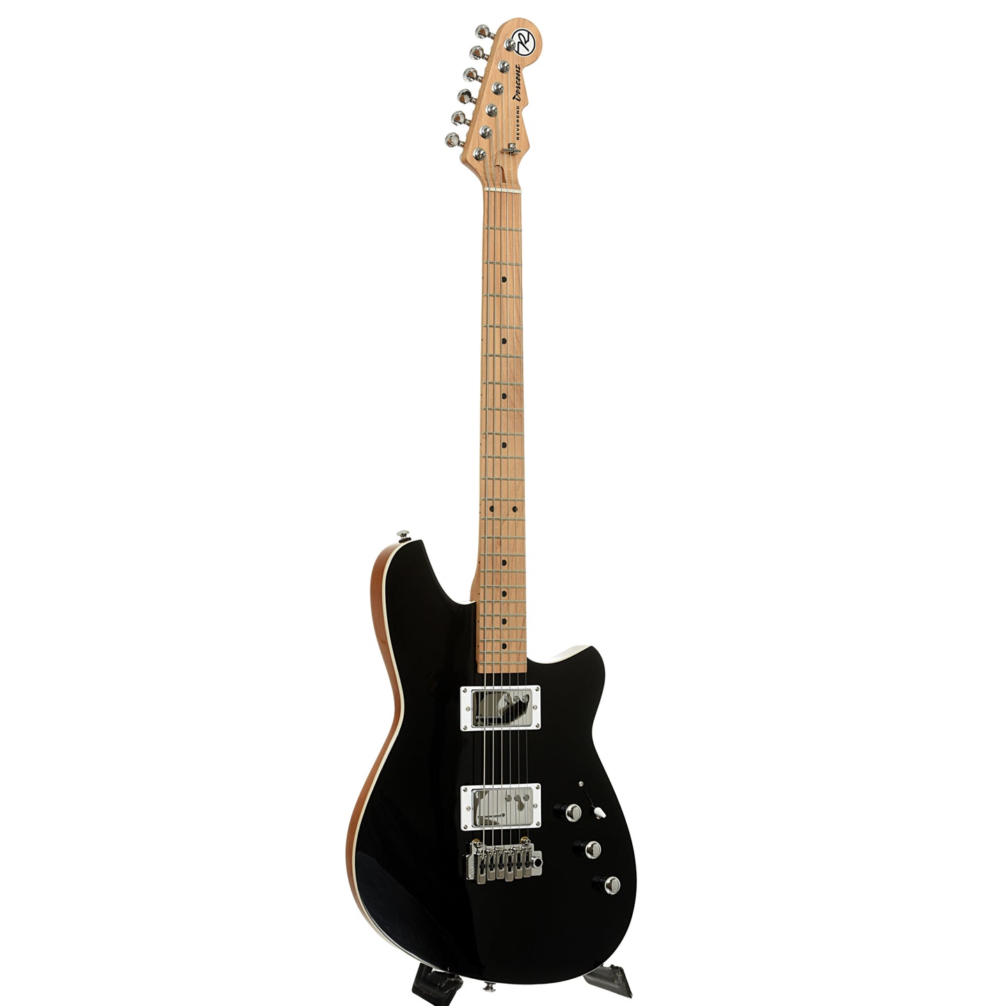 Full front and side of Reverend Descent Wilkinson Electric Baritone Guitar
