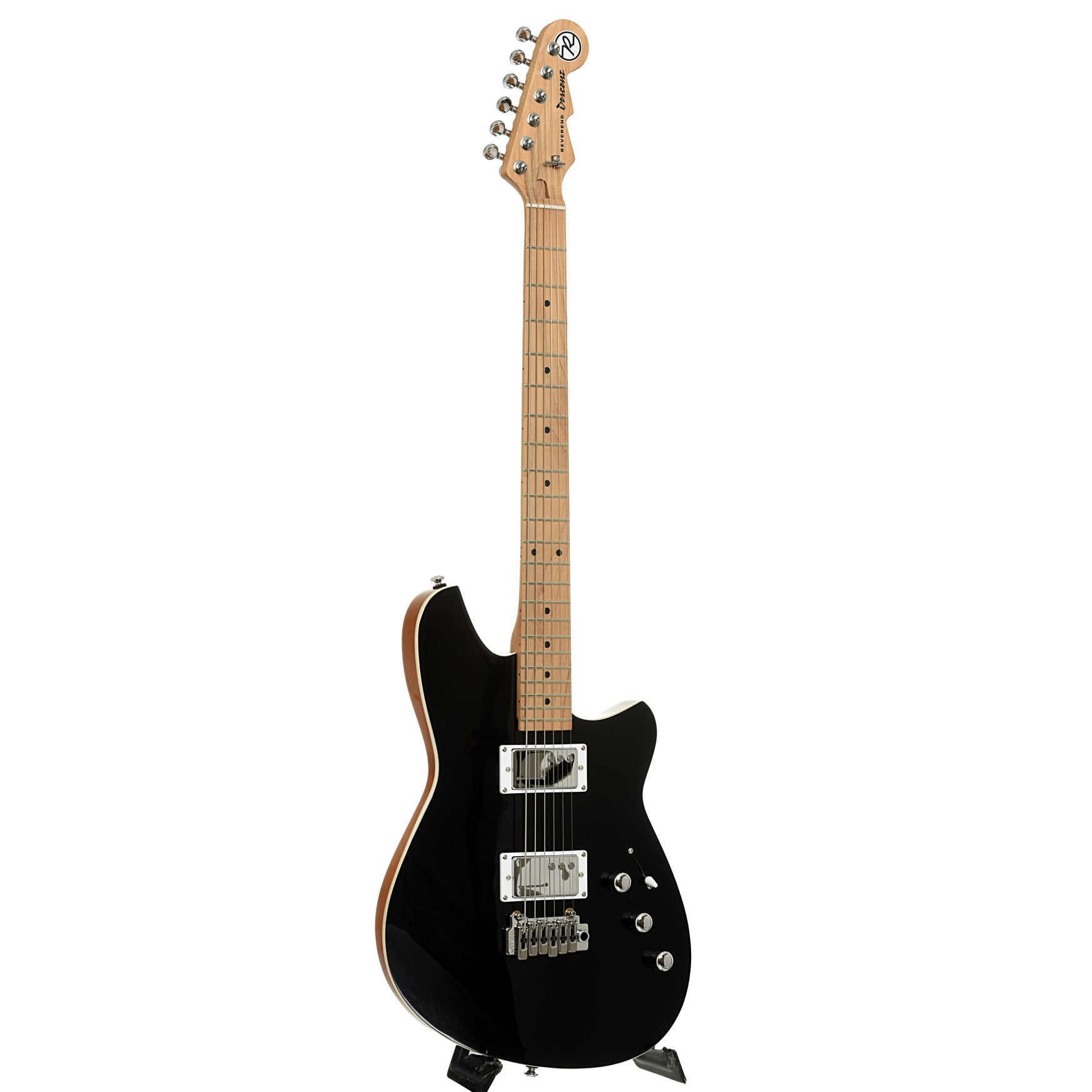 Full front and side of Reverend Descent Wilkinson Electric Baritone Guitar
