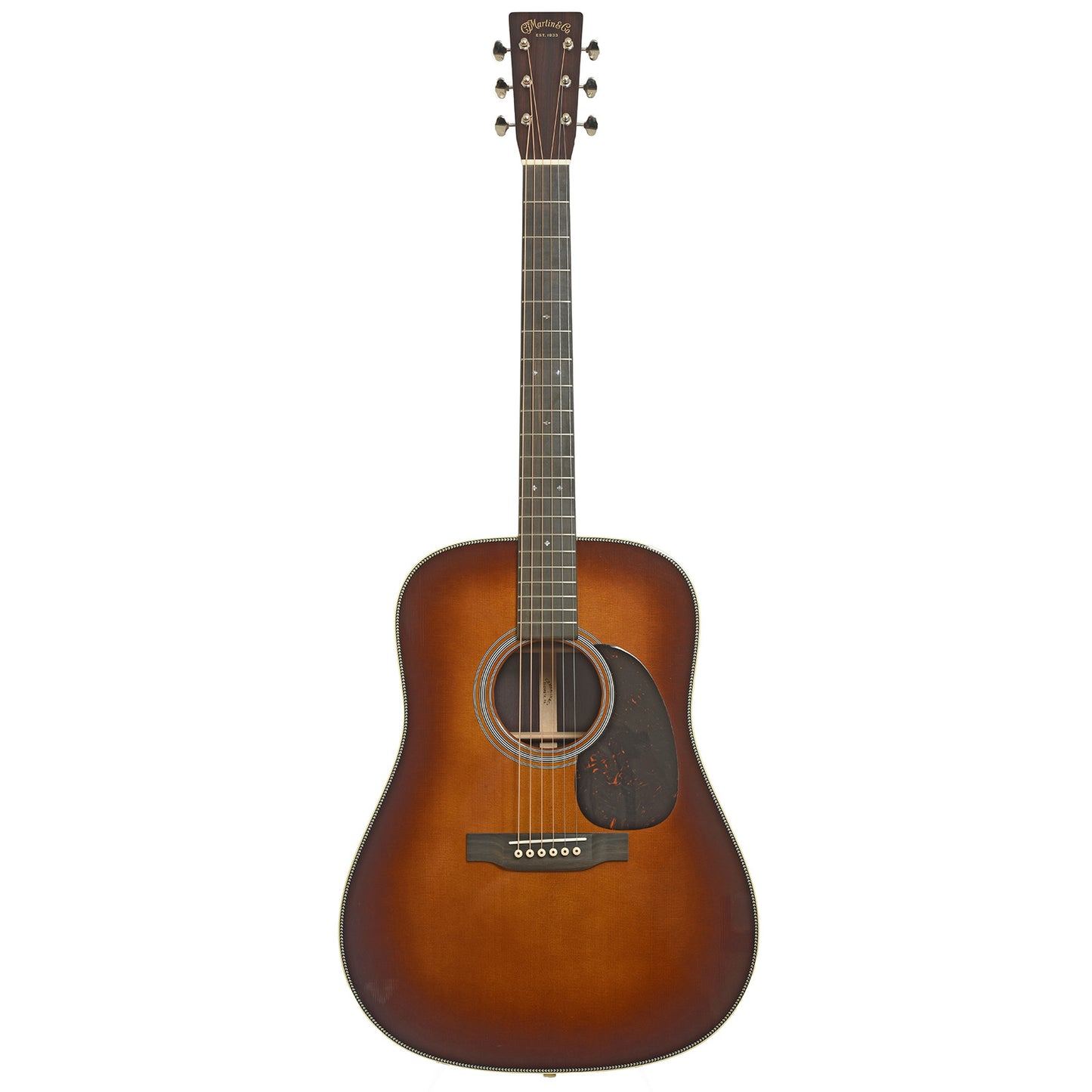 Full front of Martin HD-28 Sunburst Acoustic Guitar