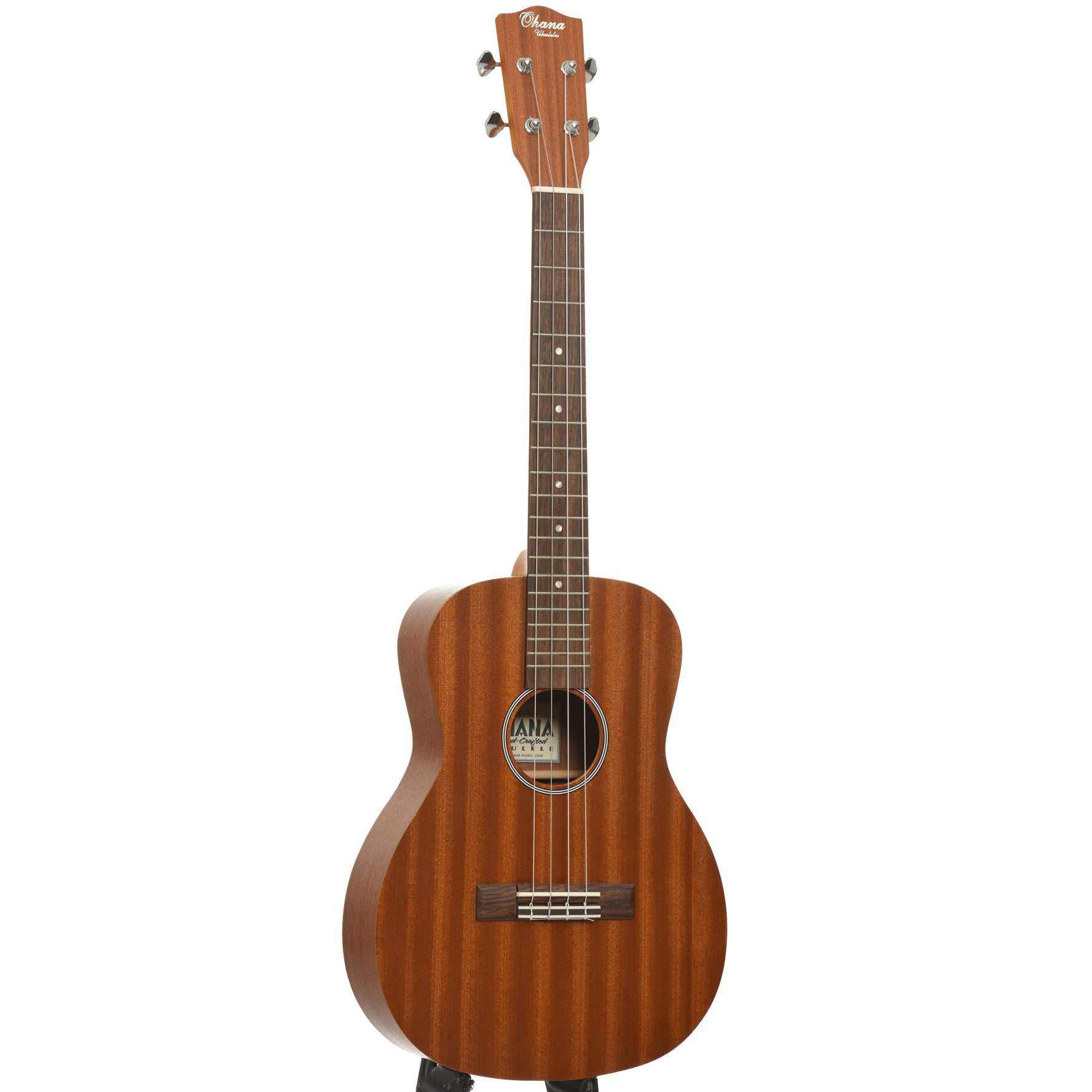 Full front and side of Ohana BK-10 Baritone Ukulele