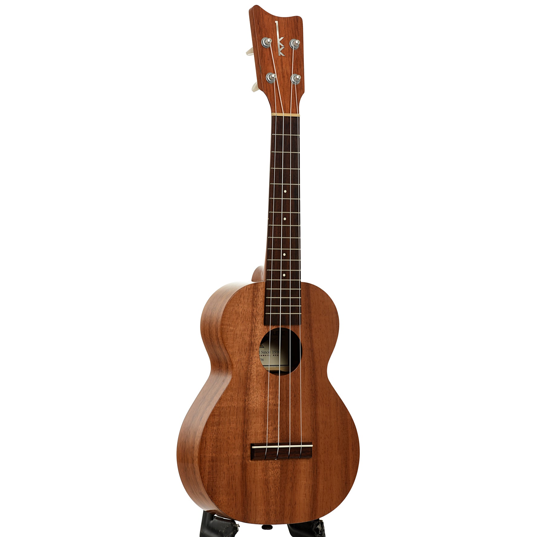 Full front and side of Kamaka HF-2 Concert Ukulele