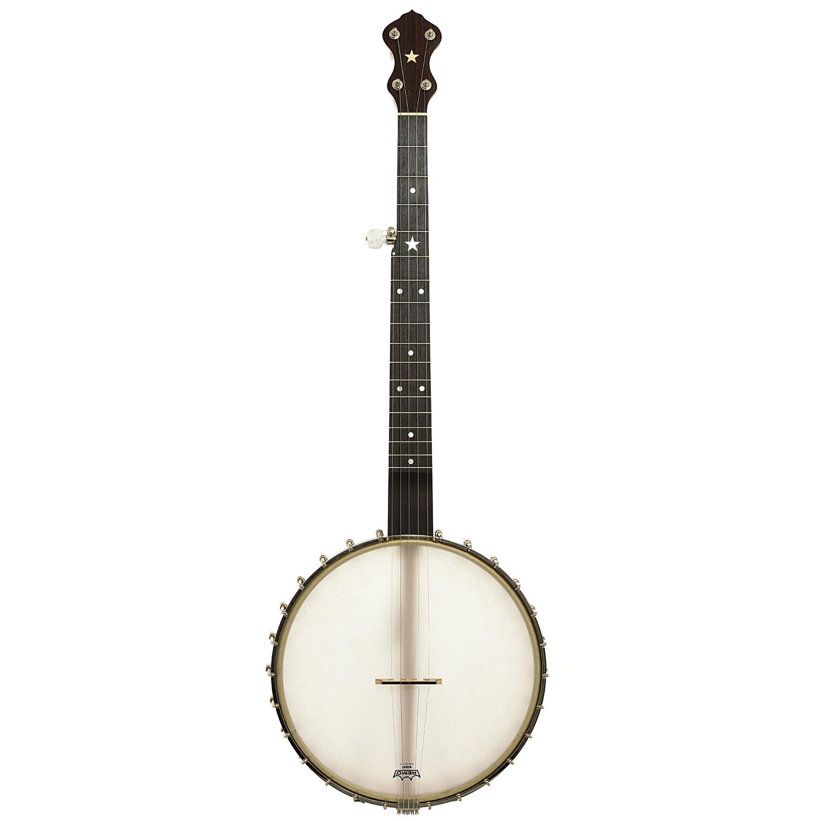 Full front of Mike Ramsey Chanterelle Cherry Special 12" Open Back Banjo 
