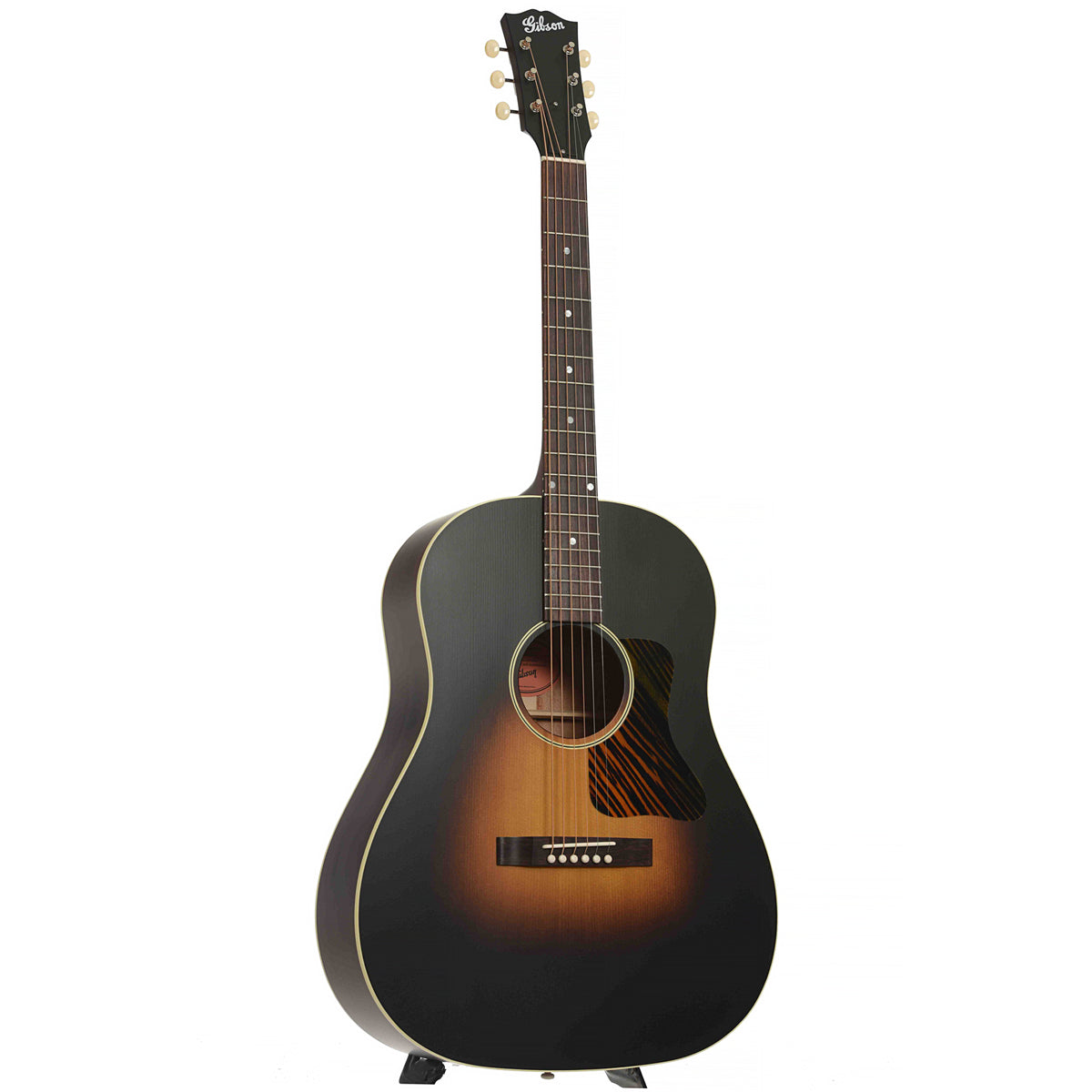 Full Front & Side of Gibson J-45 Century 12-Fret Acoustic Guitar & Case, Vintage Sunburst