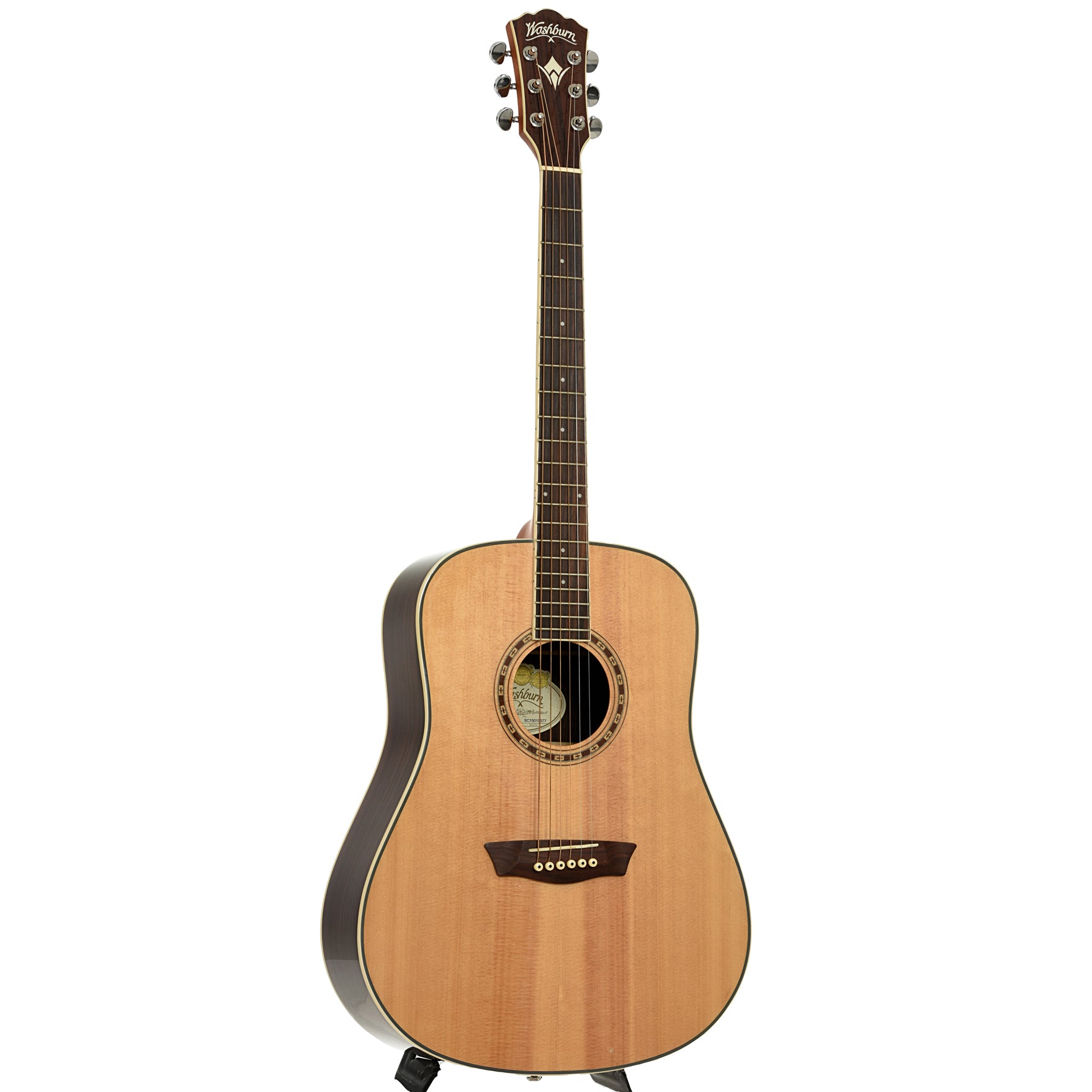 Full front and side of Washburn WD20S Acoust ic Guitar