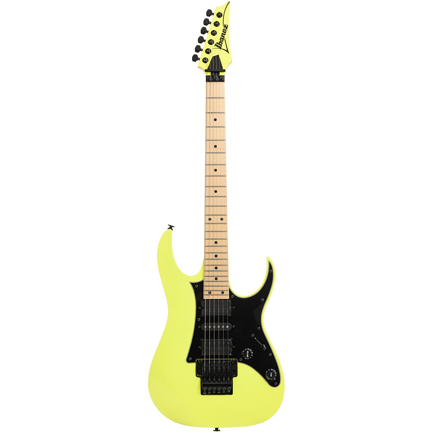 Full front of Ibanez RG550 Genesis Collection Electric Guitar, Desert Sun Yellow