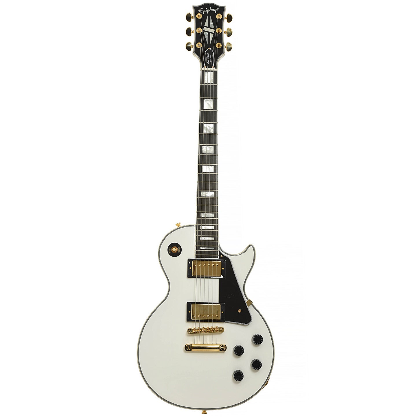 Full front of Epiphone IGC Les Paul Custom Electric Guitar